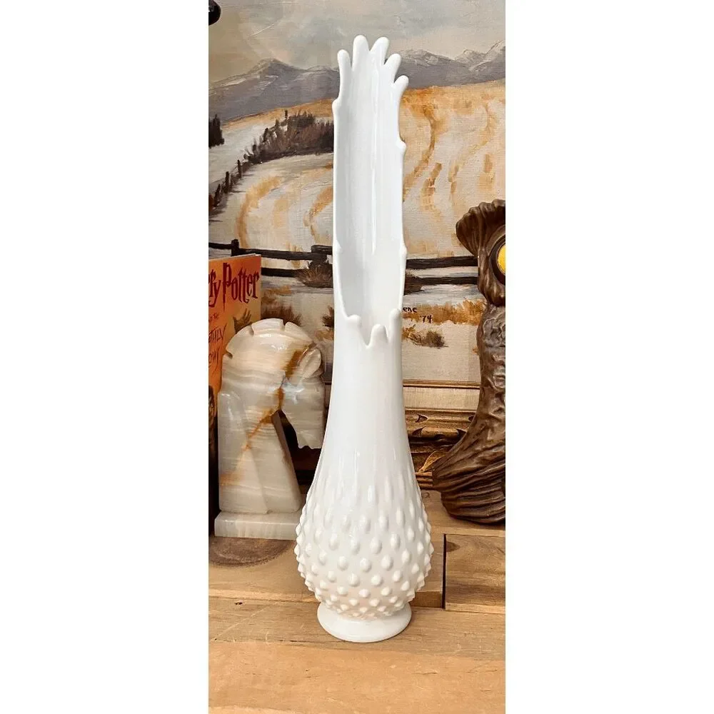 Vintage Fenton Hobnail Milk Glass Tall Vase DO NOT BUNDLE